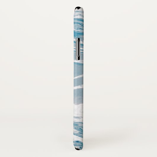 白と青のフェイク大理石モダン Case-Mate iPhoneケース (裏面/右)