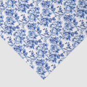 白と青のフローラティッシュペーパー 薄葉紙 (詳細)