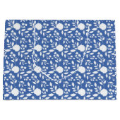 白と青のフローラ大抱き枕 ラージペーパーバッグ (正面)