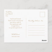 白と青のフローラ結婚に感謝 ポストカード (裏面)