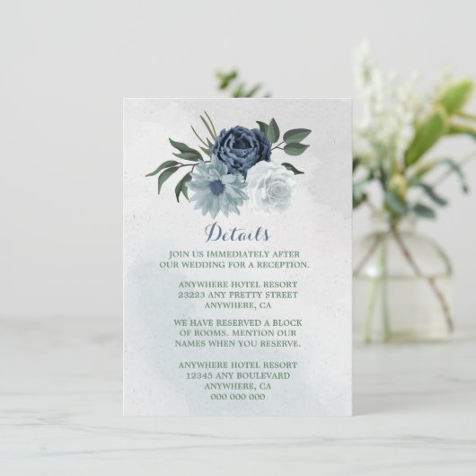 白と青のフローラ緑の詳細 エンクロージャーカード (スタンド正面)