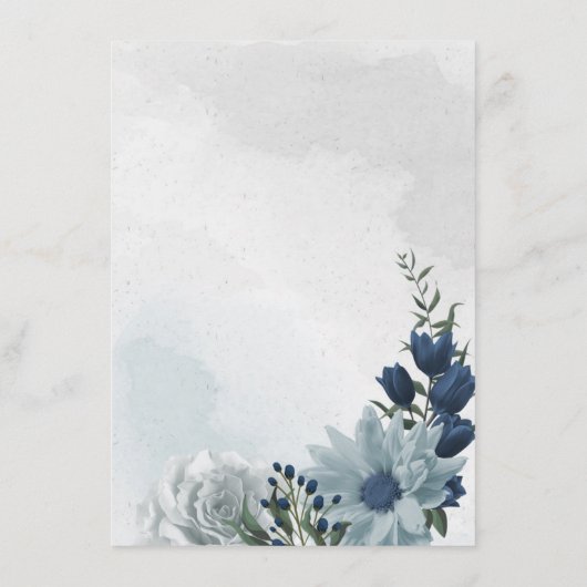 白と青のフローラ緑の詳細 エンクロージャーカード (裏面)