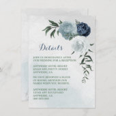 白と青のフローラ緑の詳細 エンクロージャーカード (正面/裏面)