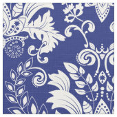 白と青のフローラ華美マスク ファブリック (クローズアップ)