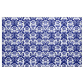 白と青のフローラ華美マスク ファブリック (ヤード)