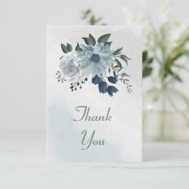 白と青のフローラ サンキューカード