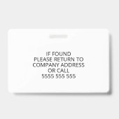 白と青のマネージャIDロゴ バッジ (裏面)