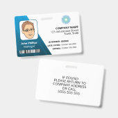 白と青のマネージャIDロゴ バッジ (正面＆裏面)