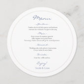 白と青のラウンドフローラ結婚のメニュー メニュー (正面)