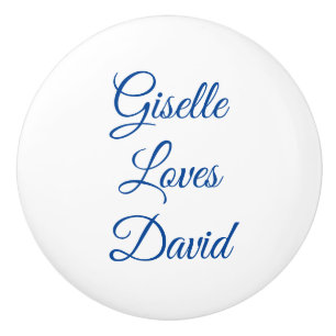 白と青のロマンチック セラミックノブ