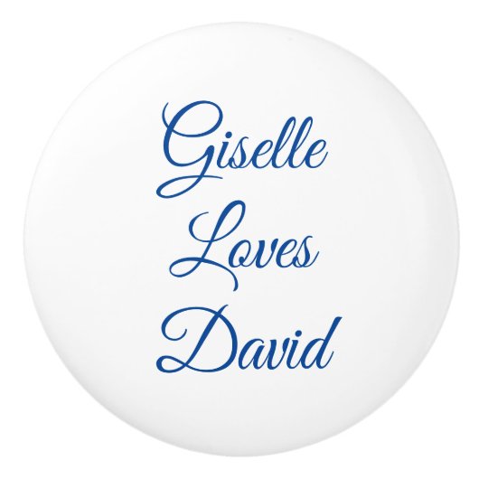 白と青のロマンチック セラミックノブ (正面)