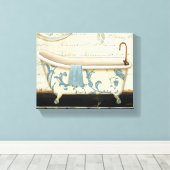 白と青のヴィンテージ キャンバスプリント (インサイチュ (ウッドフロア))