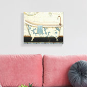 白と青のヴィンテージ キャンバスプリント (インサイチュ (リビング))