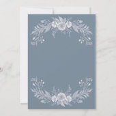 白と青の上品なフランス風の結婚式招待状 招待状 (裏面)