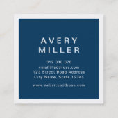 白と青の企業のモダンプロフェッショナル スクエア名刺 (裏面)