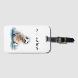 白と青の可愛いベビーシール ラゲッジタグ