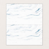白と青の大理石のネイビーブルーフレーム 名刺 (内部フラット)