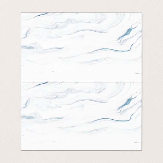 白と青の大理石のネイビーブルーフレーム 名刺 (内部フラット)