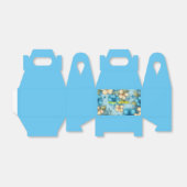 白と青の小さなフローラ誕生日 フェイバーボックス (折り畳みなし)