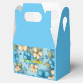 白と青の小さなフローラ誕生日 フェイバーボックス (オープン)