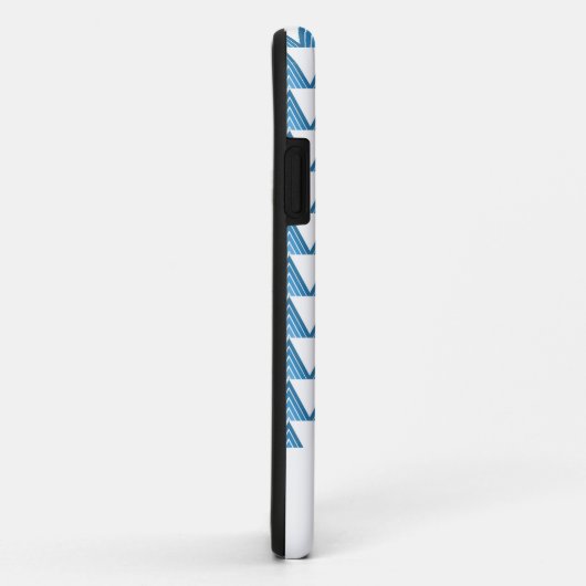 白と青の幾何学的パターンデザイン Case-Mate iPhoneケース (裏面/右)