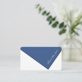 白と青の折りフェイク畳み 名刺 (スタンド正面)