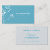 白と青の抽象芸術エレガントテンプレート 名刺 (正面/裏面)