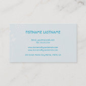 白と青の抽象芸術エレガントテンプレート 名刺 (裏面)