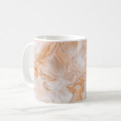 白と青の抽象芸術絵画 コーヒーマグカップ (正面左)