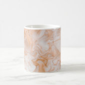 白と青の抽象芸術絵画 コーヒーマグカップ (中央)