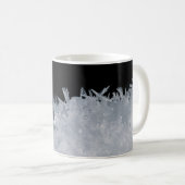白と青の抽象芸術絵画 コーヒーマグカップ (正面右)