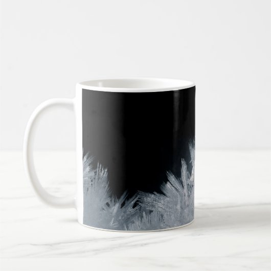 白と青の抽象芸術絵画 コーヒーマグカップ (左)