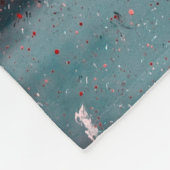 白と青の抽象芸術絵画 フリースブランケット (角)
