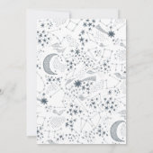 白と青の星空の月のパタ結婚ーン 招待状 (裏面)