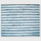 白と青の木の表面 ラッピングペーパー (フラット)