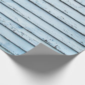 白と青の木の表面 ラッピングペーパー (角)