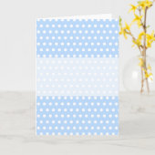 白と青の水玉模様パターン。スポティ。 カード (黄色い花)