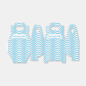 白と青の波のパターンカスタム フェイバーボックス (折り畳みなし)