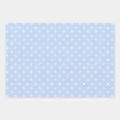 白と青の淡い水玉ミックス ラッピングペーパーシート (正面)