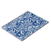 白と青の熱帯性葉反復パターン ノートブック (左側)