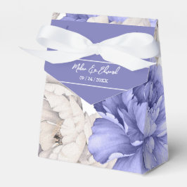 白と青の牡丹の花模様結婚 フェイバーボックス