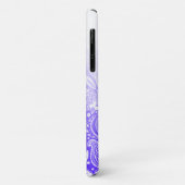 白と青の白のフローラペイズリー グラデーション Case-Mate iPhoneケース (裏面/左)