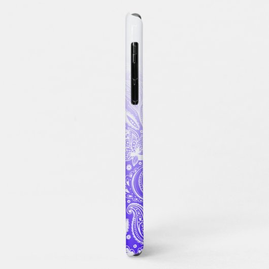 白と青の白のフローラペイズリー グラデーション Case-Mate iPhoneケース (裏面/左)