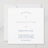 白と青の確認招待状 招待状 (正面)