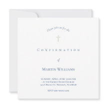 白と青の確認招待状