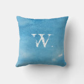 白と青の線装飾用クッション クッション (裏面)