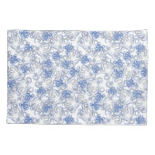 白と青の繰り返しモチーフ |タコ模様 枕カバー (裏面)