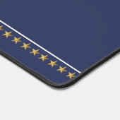 白と青の航海のボートと金ゴールド デスクマット (コーナー)