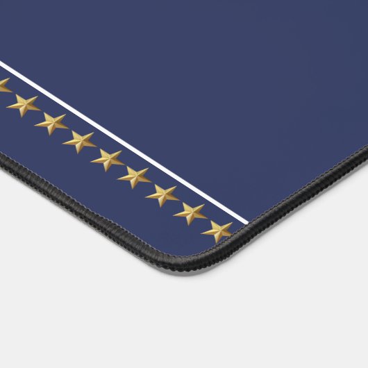 白と青の航海のボートと金ゴールド デスクマット (コーナー)