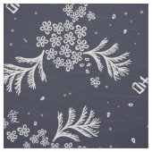 白と青の花のパタ日本のーン ファブリック (見本)